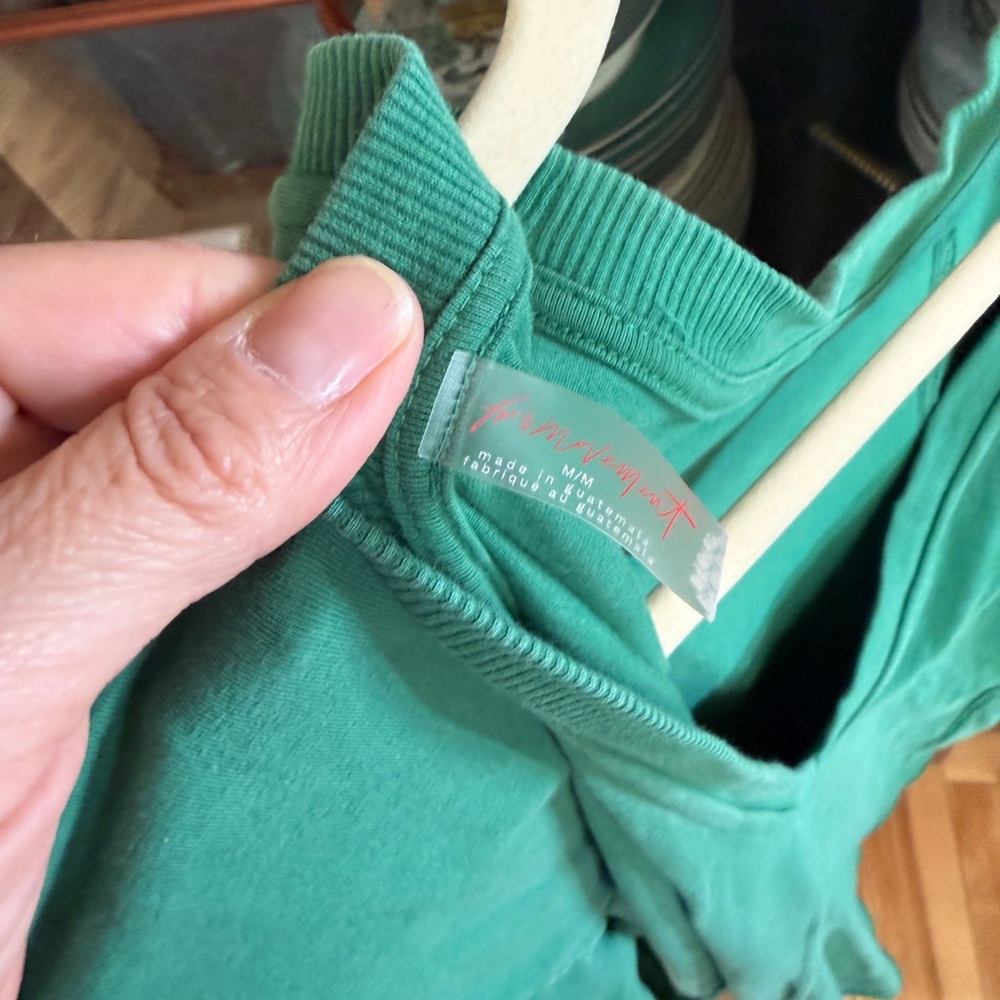 Free People Hot Shot Tee Romper Heritage Green - Picture 6 of 6